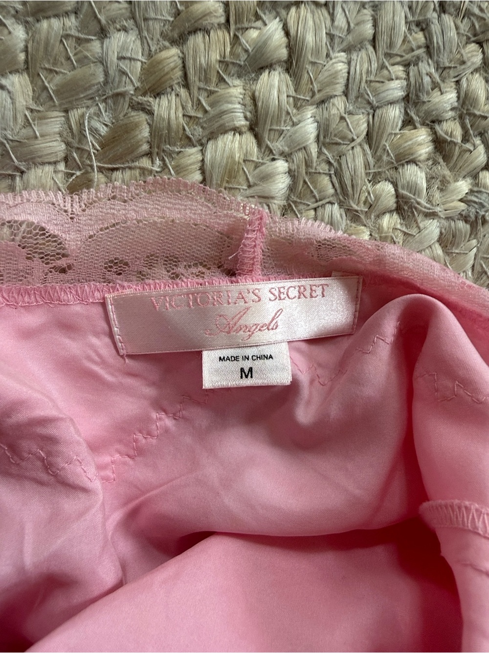 Rare Vintage Victoria's Secret 90s Early 2000s Pink Lace Slip Dress with Bow - Picture 7 of 7